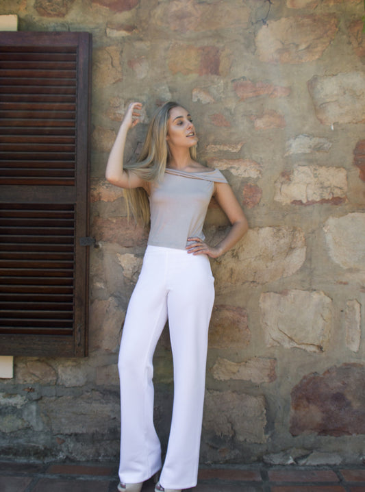 Long Formal White Pants